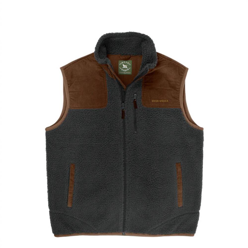 NEW OVER UNDER men's king's canyon vest in charcoal/ bison